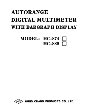 Autorange Digital Multimeter with Bargraph Display HC-874; Hung Chang Co. Ltd., (ID = 3014192) Equipment