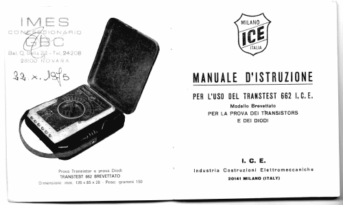 Transtest 662; ICE, I.C.E.; Milano (ID = 496067) Equipment