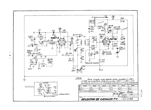 VHF Selector de Canales. Channel Selector. Tuner V1-098; Iberia Radio SA; (ID = 2170295) mod-past25