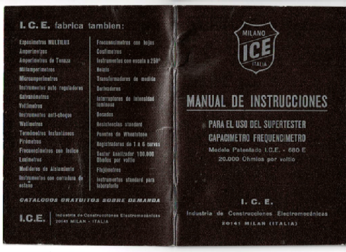 Supertester 680E; ICE, I.C.E.; Milano (ID = 3017589) Equipment