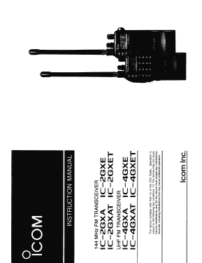 IC-2GXA; Icom, Inoue (ID = 3128168) Amat TRX