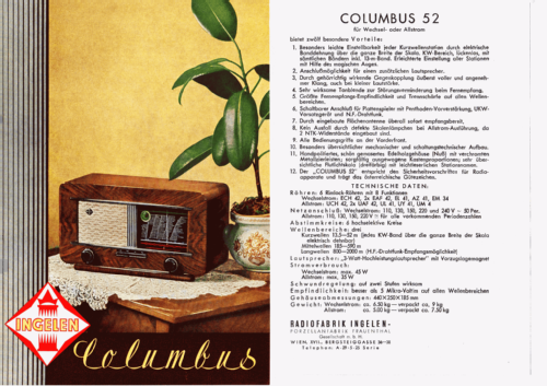 Columbus 52GW; Ingelen, (ID = 2461458) Radio