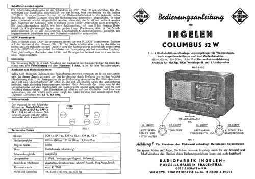 Columbus 52W; Ingelen, (ID = 1905903) Radio