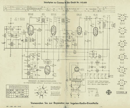 Cosmos W bis Gerät Nr 142.600; Ingelen, (ID = 1917069) Radio