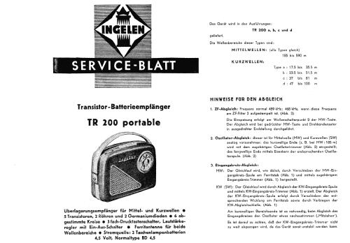 portable TR200c; Ingelen, (ID = 619289) Radio