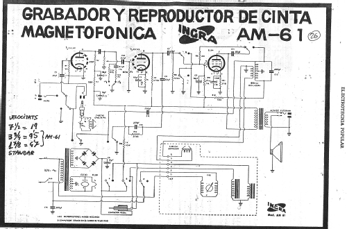 Magnetófono AM-61; Ingra; Barcelona (ID = 1635320) R-Player