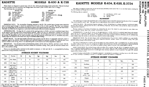 Kadette K-630 ; International Radio (ID = 617551) Radio