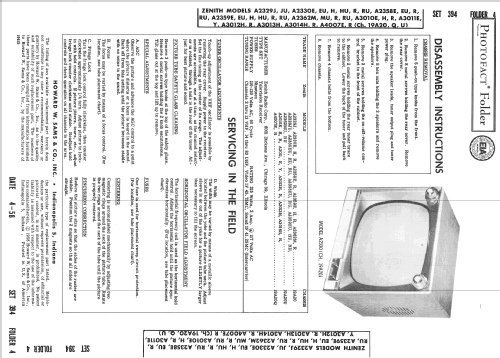 A2330RU Ch= 19A20U; Zenith Radio Corp.; (ID = 2573596) Television