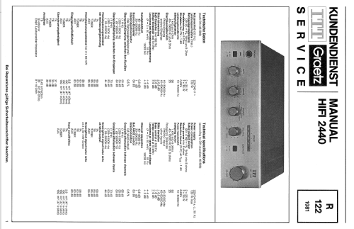 2440 HiFi; ITT-Graetz (ID = 1532202) Ampl/Mixer