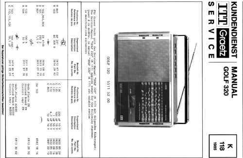 Golf 320 55115200; ITT-Graetz (ID = 375913) Radio