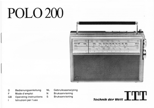 Polo 200; ITT-Graetz (ID = 2722799) Radio