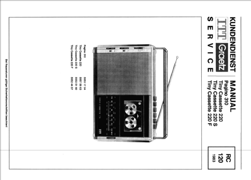 Tiny Cassette 220S 55525160; ITT-Graetz (ID = 100587) Radio