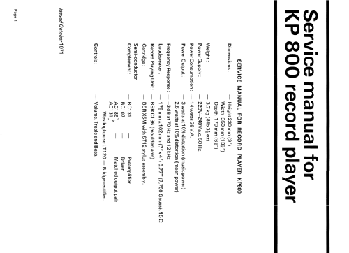 KP800; ITT-KB; Foots Cray, (ID = 1585025) R-Player