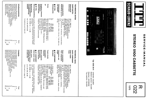 Stereo Cassette 5100; ITT Schaub-Lorenz (ID = 499122) Radio