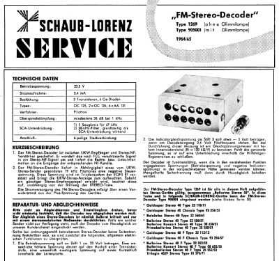 FM-Stereo-Decoder 905001; ITT Schaub-Lorenz (ID = 1638648) mod-past25