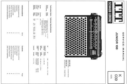 Junior 108 5233 0529, 5533 0535; ITT Schaub-Lorenz (ID = 839976) Radio