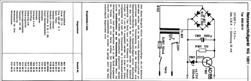 Netzanschlussgerät NG1001 58850201; ITT Schaub-Lorenz (ID = 348078) A-courant