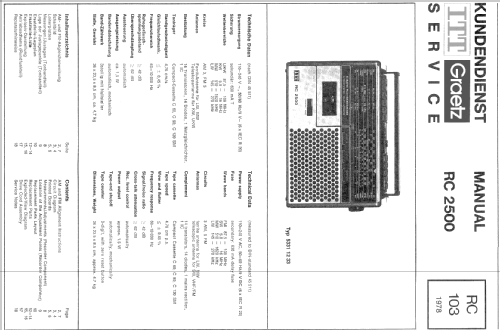 RC2500; ITT Schaub-Lorenz (ID = 1029869) Radio