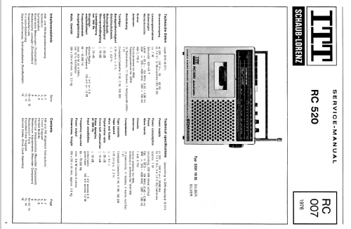 RC520 53311035; ITT Schaub-Lorenz (ID = 92573) Radio
