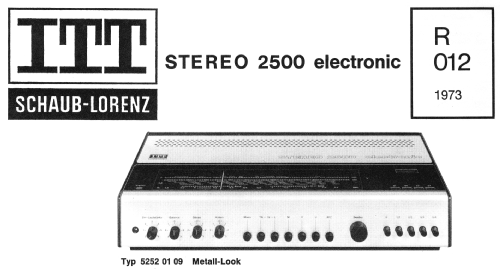 Stereo 2500 Electronic; ITT Schaub-Lorenz (ID = 1407630) Radio