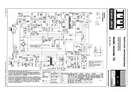 Studio Recorder 70-Cr 53310705; ITT Schaub-Lorenz (ID = 87501) R-Player