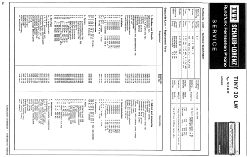 TINY 30 LW 52130707; ITT Schaub-Lorenz (ID = 70113) Radio