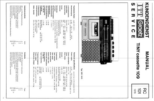 Tiny Cassette 109 53311061; ITT Schaub-Lorenz (ID = 92586) Radio