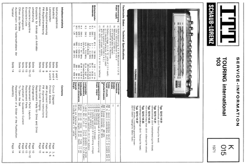 Touring International 103 66311271; ITT Schaub-Lorenz (ID = 1743805) Radio