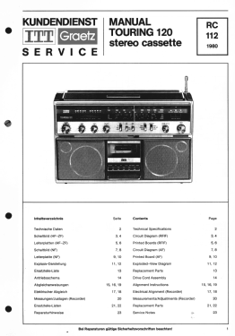 Touring Stereo Cassette 120; ITT Schaub-Lorenz (ID = 2756646) Radio