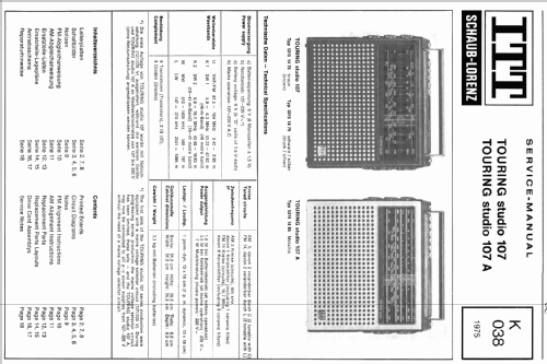 Touring Studio 107A 521514-85; ITT Schaub-Lorenz (ID = 91340) Radio