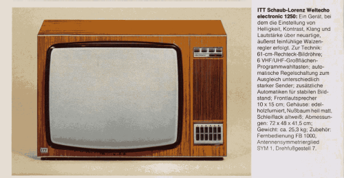 Weltecho electronic 1250; ITT Schaub-Lorenz (ID = 2082084) Television