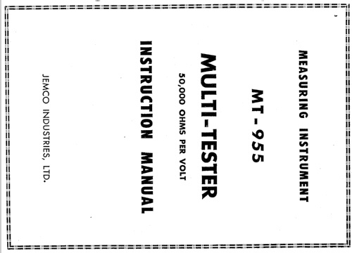 Multi-Tester MT-955; Jemco Industries Ltd (ID = 928405) Equipment