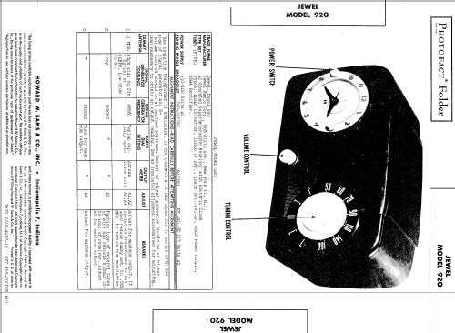 Wakemaster 920 ; Jewel Radio Corp.; (ID = 867268) Radio