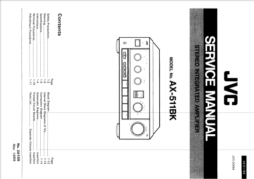 AX-511BK; JVC - Victor Company (ID = 2476983) Ampl/Mixer