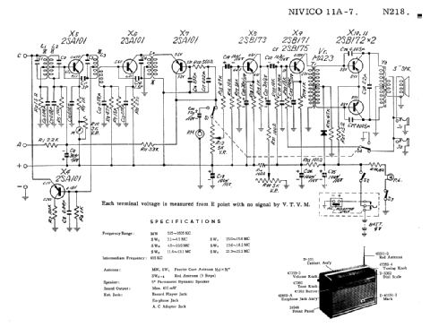 Nivico 11 Transistor 7 Band 11A-7; JVC - Victor Company (ID = 1684649) Radio