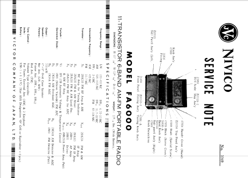 Nivico 6 Band Transistor Radio FA 6000; JVC - Victor Company (ID = 2555769) Radio