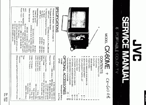 VHF/UHF Color TV Monitor CX-610ME Television JVC - Victor VHF/UHF Color TV Monitor CX-610ME Television JVC - Victor