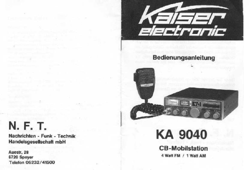 Autofunk KA9040FM; Kaiser Electronic (ID = 2619793) CB-Funk