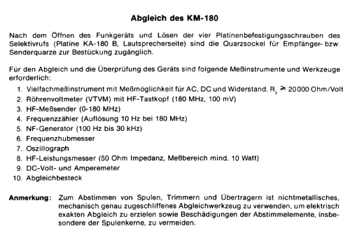 UKW Betriebsfunkgerät KM180; Kaiser Electronic (ID = 713141) Commercial TRX