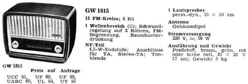 GW1815; Kaiser KG, W. bzw. (ID = 29279) Radio