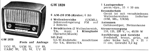 GW1820; Kaiser KG, W. bzw. (ID = 29250) Radio