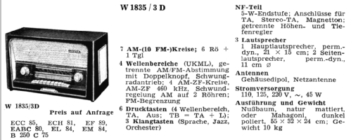 W1835/3D; Kaiser KG, W. bzw. (ID = 29252) Radio