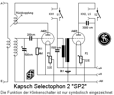 Zweiröhren-Empfänger Selektophon 2 Katalog Nr. 10042; Kapsch & Söhne KS, (ID = 6329) Radio