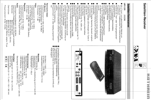 Satelliten-Receiver UFD 220 BN 260296; Kathrein; Rosenheim (ID = 1748474) DIG/SAT