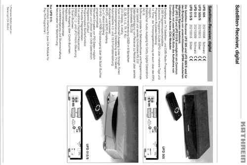 Satelliten-Receiver UFD 505 BN 20210008; Kathrein, Anton; (ID = 1761992) DIG/SAT