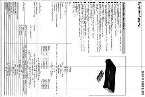 Satelliten-Receiver UFD 92 BN 260230; Kathrein; Rosenheim (ID = 1736918) DIG/SAT