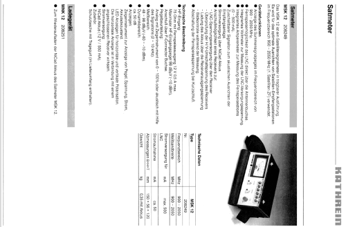 Satmeter MSK 12 BN 208249; Kathrein, Anton; (ID = 1737415) Equipment