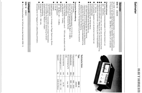 Satmeter MSK 12 BN 208249; Kathrein; Rosenheim (ID = 1737415) Equipment