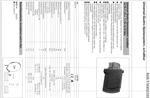 Universal-Speisesystem UAS 485 BN 268120; Kathrein; Rosenheim (ID = 1761606) Antena