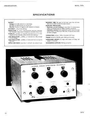 High Voltage Supply 240A; Keithley Instruments (ID = 2947935) Power-S